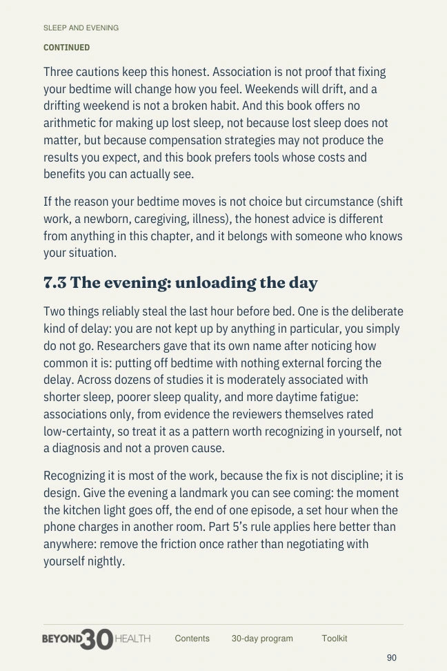 Sleep & evenings: actual PDF page 90